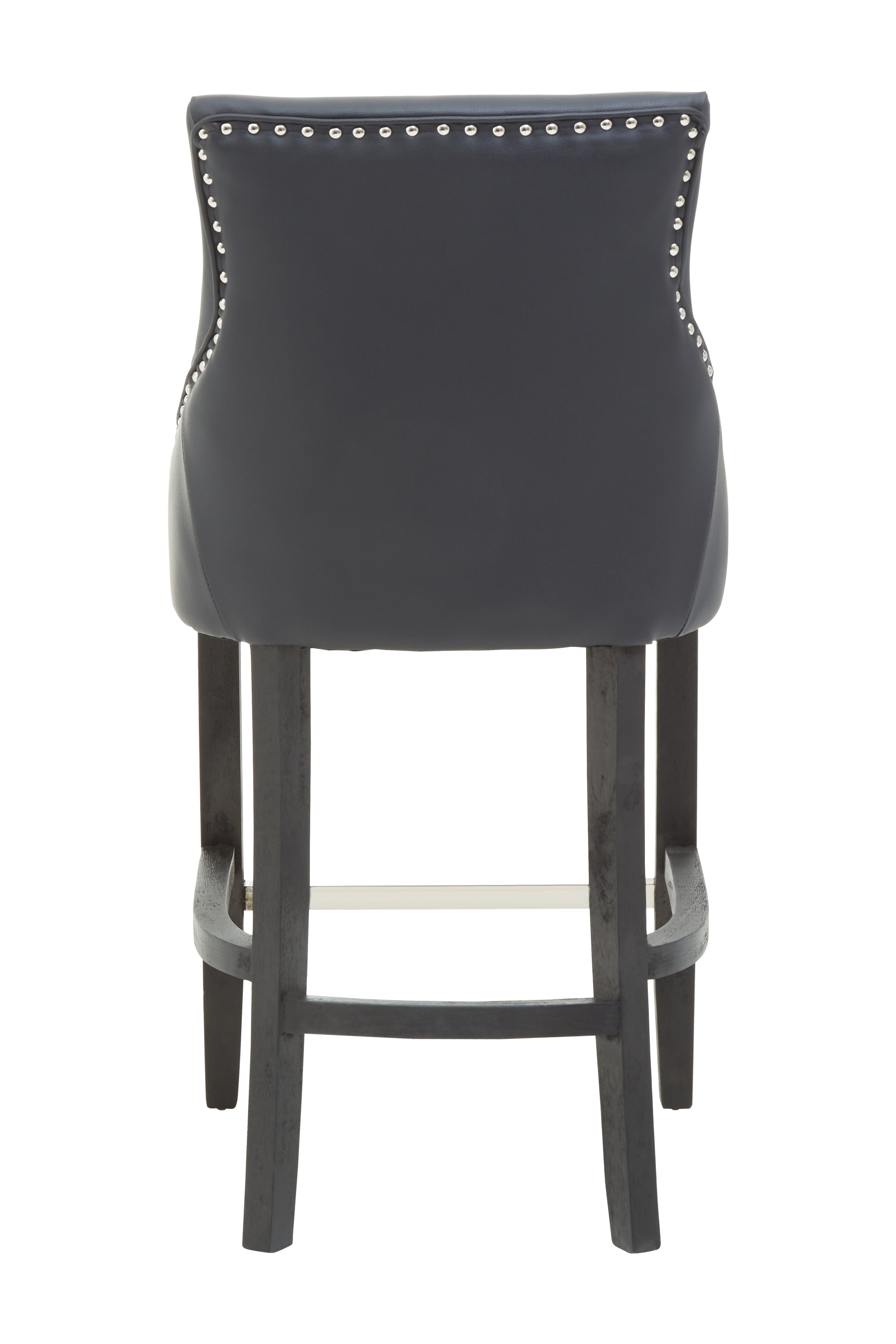 Candace Townhouse Charcoal Faux Leather Bar Stool